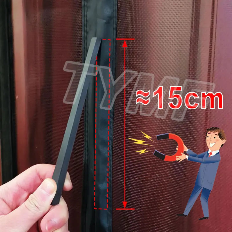Strong Magnetic Mosquito Door Net Screen – Custom Size Fly Insect Mesh Curtain, Automatic Close Invisible Protection for Indoor & Outdoor Use