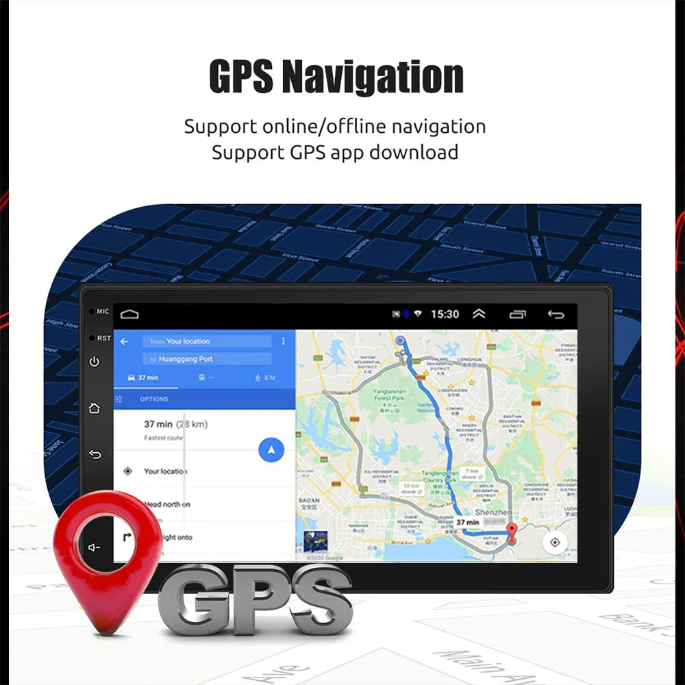 ESSGOO 2-Din Android Car Radio — 7/9/10" CarPlay Multimedia Player with GPS, Stereo Video Player for Tesla-Style, Nissan & Hyundai