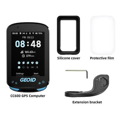 GEOID CC600 Bike Computer – Color Screen Smart GPS Speedometer with Wireless ANT+, WIFI, 11 Languages & Cycling Odometer