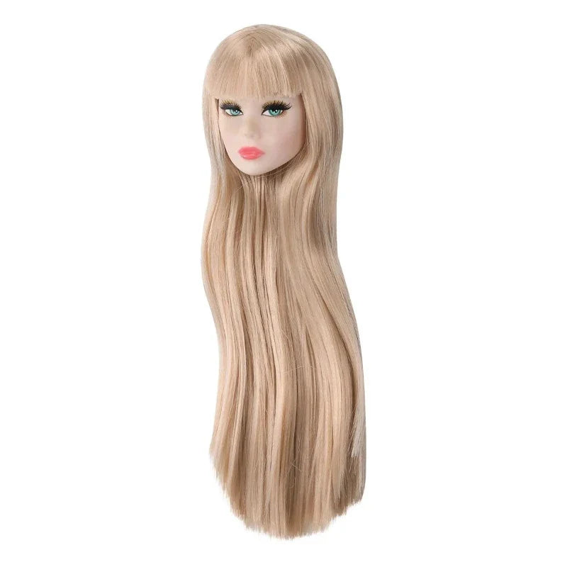 1/6 Supermodel Doll with Movable Joints – Flat Bangs Straight Hair Body & Head Accessories (White/Normal/Black Skin)