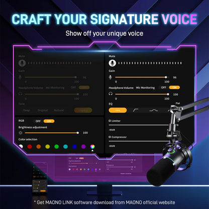 Maono PD200X XLR/USB Dynamic Microphone – Metal Gaming & Streaming Mic with Tap-to-Mute and Gain Control