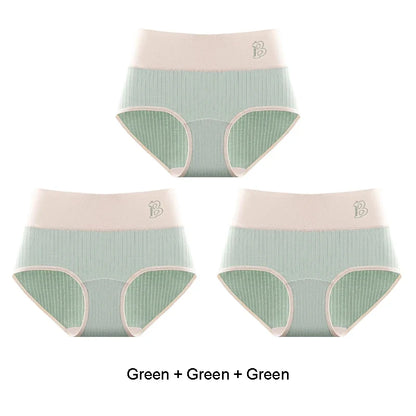 Women's Cotton Briefs - High-Waisted Belly Control Sports Panties Set for Women