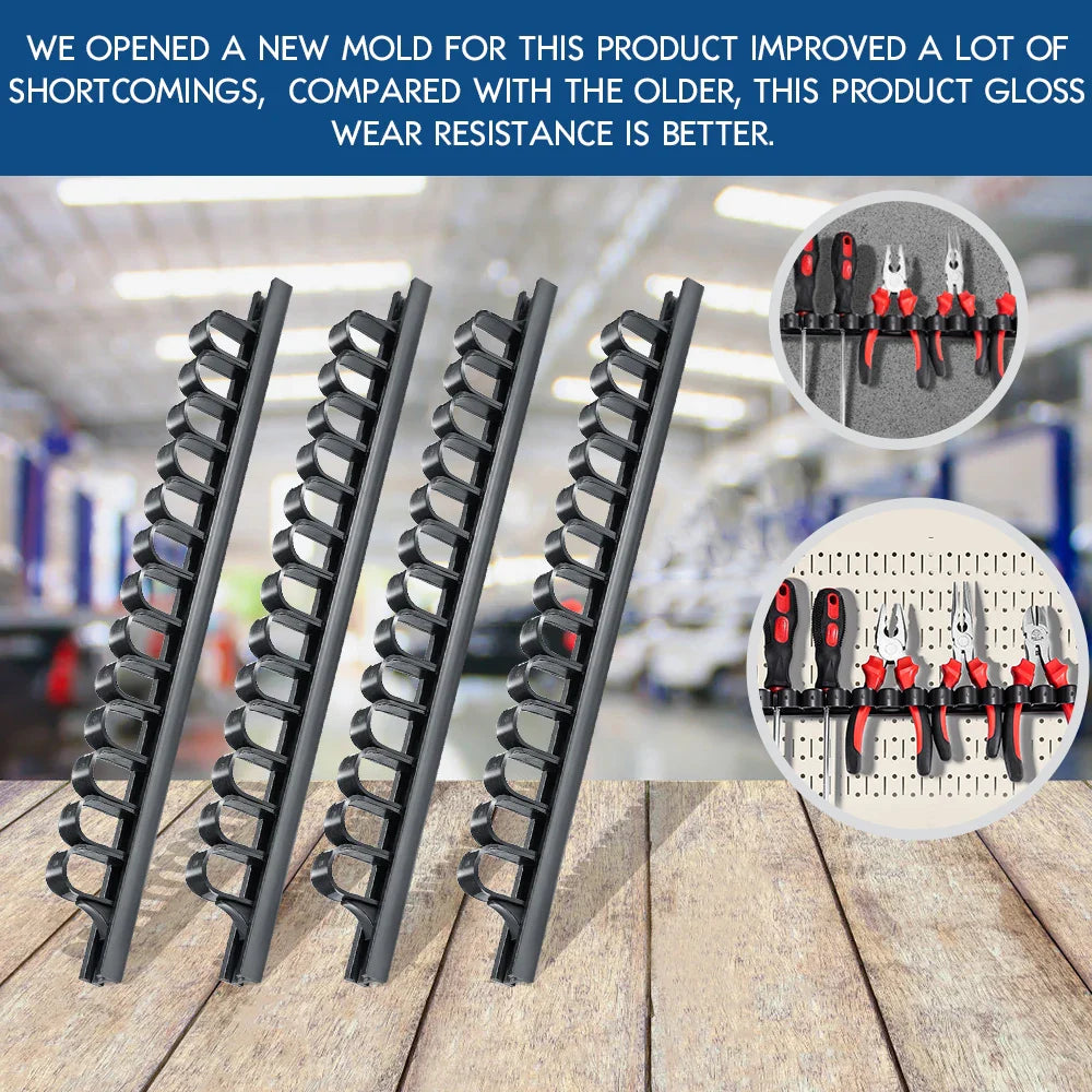 1/2PCS Screwdriver and Wrench Organizer | Hand Tool Holder Plastic Rail | Wrench Hanger with Clips