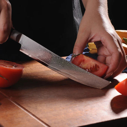 67-Layer Damascus Steel Japanese Chef Knife – Meat Cleaver, Fish & Sushi Slicing, Filleting Kitchen Knife