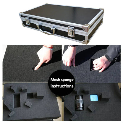 Aluminum Tool Box — Portable Storage Case with Sponge Lining, Handheld Impact-Resistant Toolbox 30x17x8cm