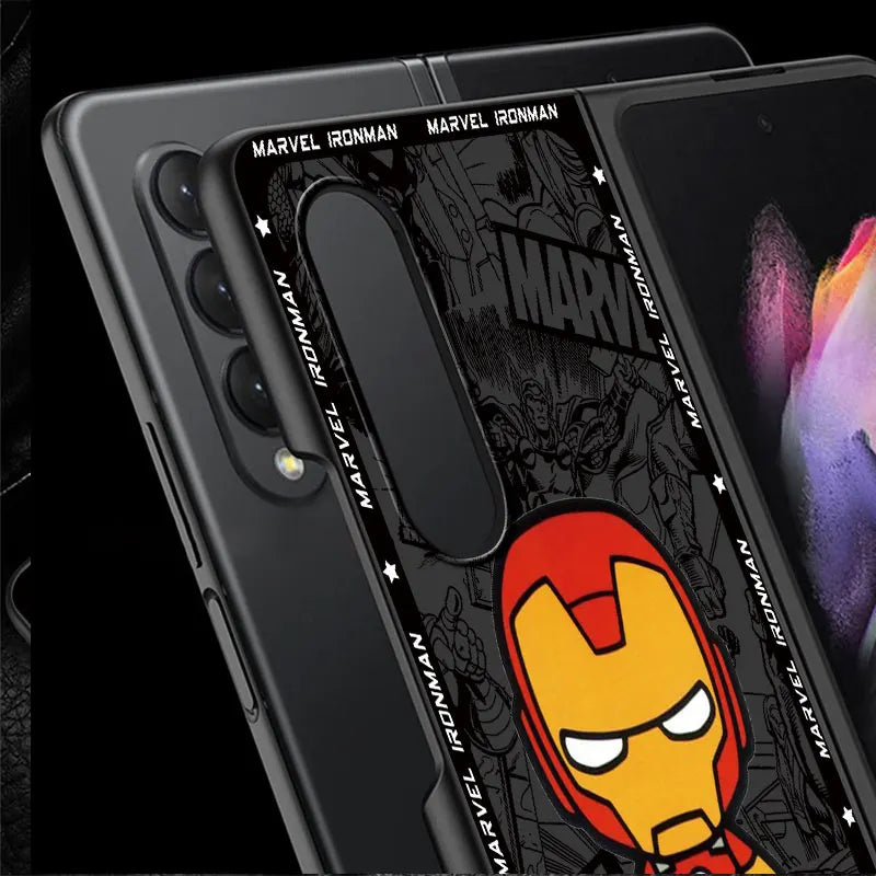 Cartoon Marvel Spiderman & Groot Case for Samsung Galaxy Z Fold 6/5/4/3 5G – Hard PC Shockproof Cover