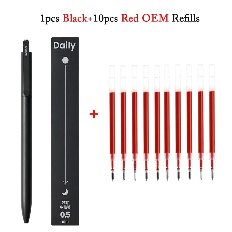 KACO Metal Clip Gel Pen - 0.5mm Black Ink Quick Dry Signature Pen with 800M Smooth Writing Capacity