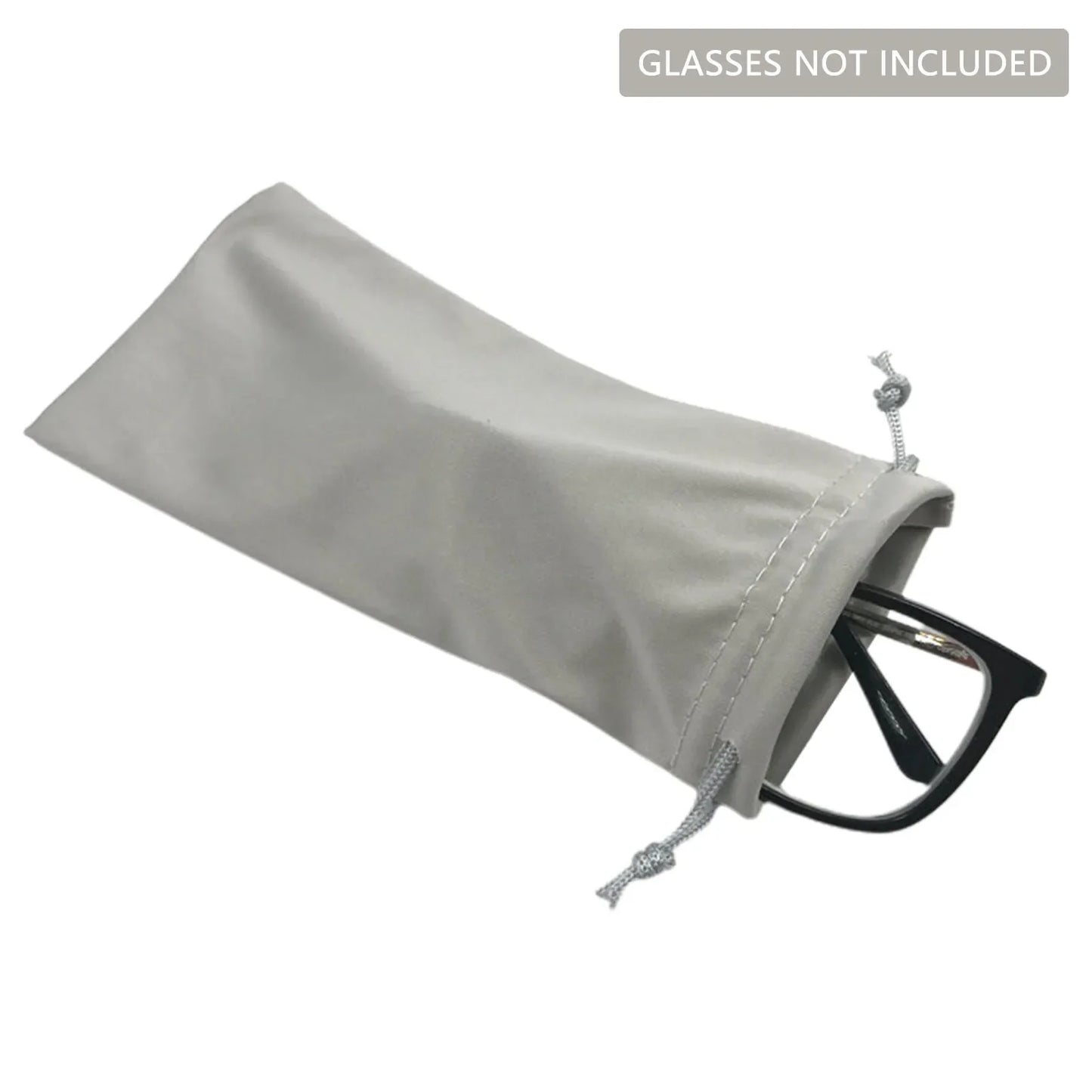 Microfiber Glasses Pouch – Soft Drawstring Eyewear Case 9×18cm, Solid Color Elastic Fabric Organizer