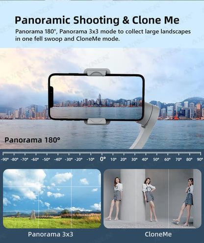 3 Axis Handheld Gimbal Stabilizer with Fill Light – Smartphone Stabilizer for iPhone & Android, Face Tracking, TikTok, Vlog – HQ6