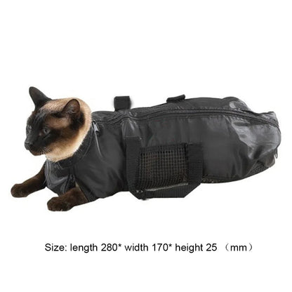 Mesh Cat Grooming & Bathing Bag – Adjustable Oxford Cloth Pet Restraint for Nail Trimming, Anti-Scratch & Bite
