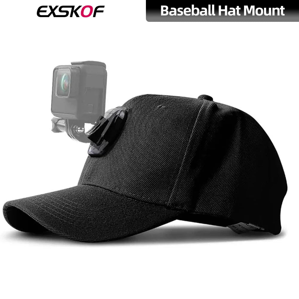 GoPro Baseball Cap Base Mount with J-Hook – Compatible with GoPro Hero 10-13, DJI Action 3-4 & Insta360 X3-X4 Accessories