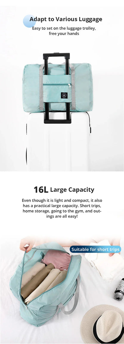 2-Pack Foldable Travel Duffel Bags – Airlines Carry-On, Weekender & Gym Tote for Men and Women
