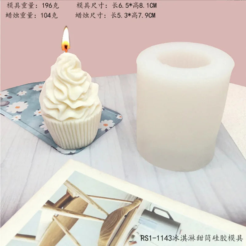 3D Ice-Cream & Fruit Silicone Mold — Handmade Candle, Soap, Resin, Clay & Cake Decorating Tool