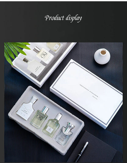Brand Men's Perfume 100ml Gift Box - Four-Piece Set with Lasting Fragrance Body Spray, Fresh Plant Floral Scent and Pheromones