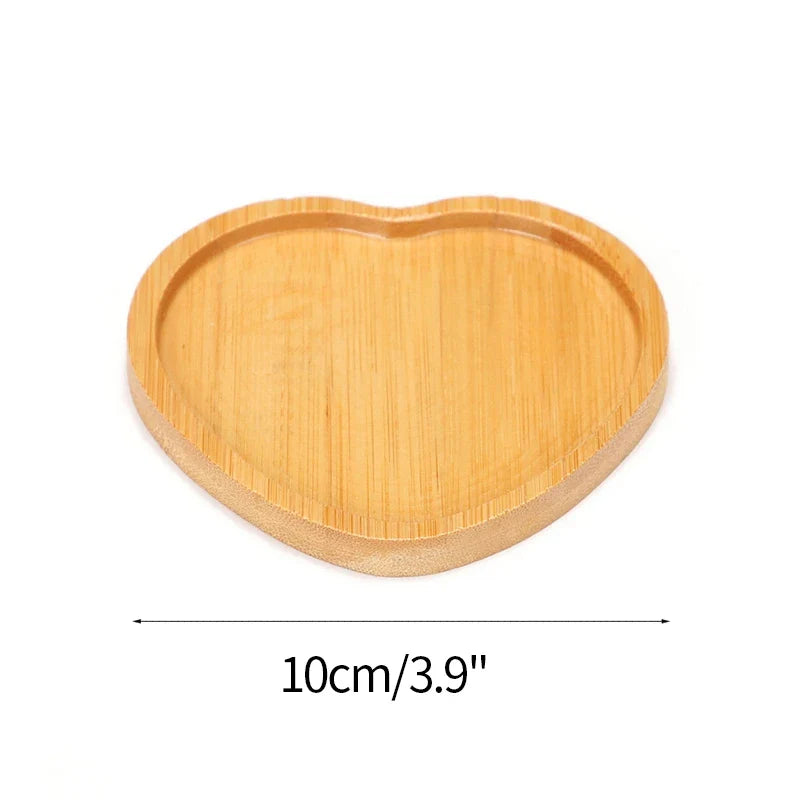 Mini Bamboo Tray Coaster – Wooden Saucer Plate for Flower Pots, Cups, and Coffee, Creative Kitchen & Home Decor Mat