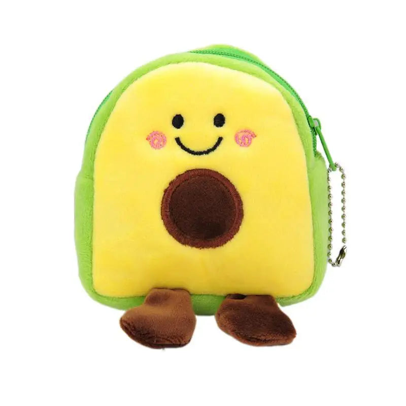 Cute Fruit Avocado Shaped Coin Purse - Plush Key Chain, USB Cable, Lipstick Storage Bag & Pendant Toy Gift