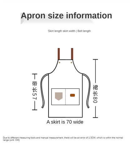 Customized Embroidery Kitchen Apron – Waterproof Bib with Logo, Signature, Pockets, and Waist Bag for Home Chefs & Bakers