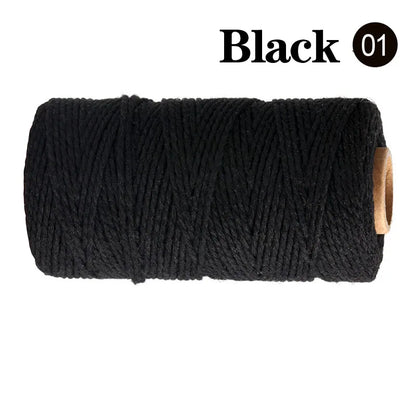 2mm 100M Macrame Cotton Cord – Twine Thread for DIY Crafts, Wall Hangings, Bohemian Wedding & Home Decor