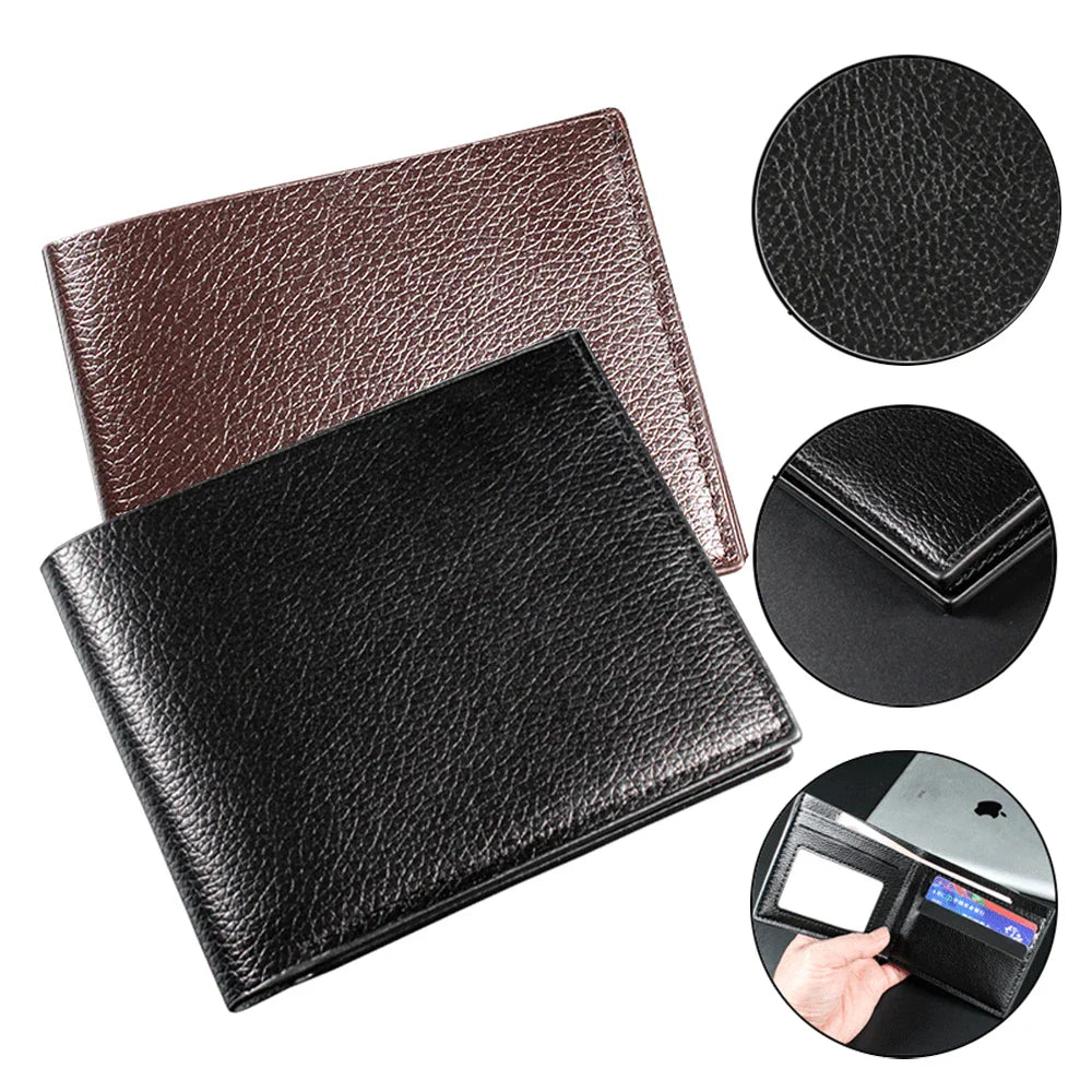 Mini Slim Zipper Card Wallet for Men — Portable Ultra-Thin Black Purse for ID, Bank & Credit Cards