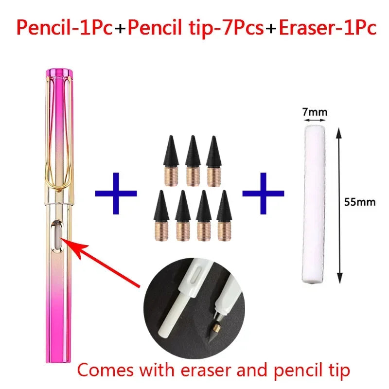9PCS Eternal Kids’ Pencil Set – Cute Painting & Writing Pens with Infinity Tip Refills for School & Office Supplies