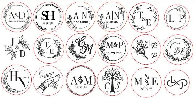 Custom Brass Wax Seal Stamp with 2 Initials & Wreath – Vintage Reusable DIY Wedding & Letter Stamp with Free Engraving