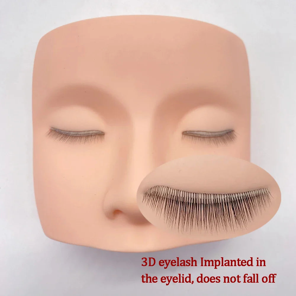 3D Eyelash Extension Mannequin Head – High-Quality Silicone Gel Practice Tool Realistic Skin Texture