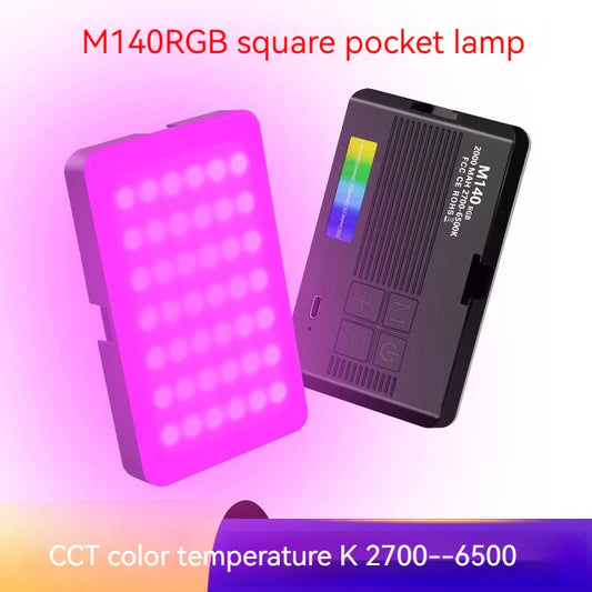 Mini Rechargeable M140 RGB Camera Fill Light - Portable LED Selfie & Live Broadcast Light for Mobile Photography