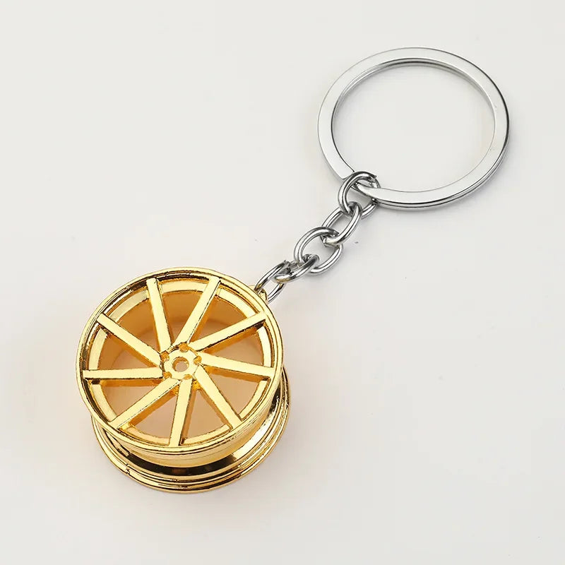 Creative Gear Head Keychain – Speed Gearbox & Turbo Hub Brake Disc Pendant for Car Keys, Shock Absorber Keyring