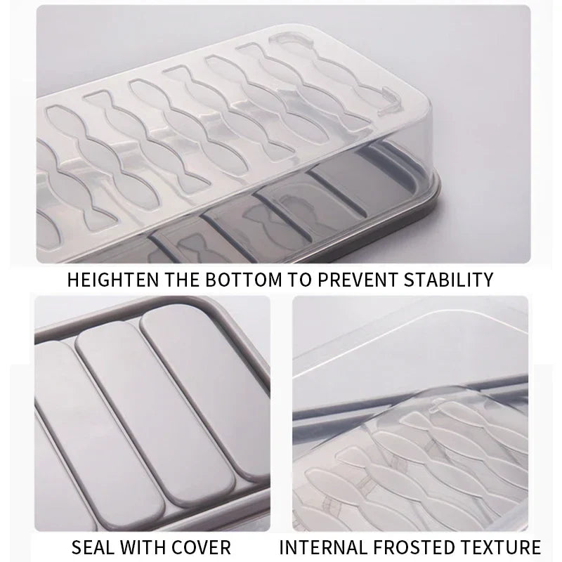 Freezer Dumpling Storage Box — Stackable Square Plastic Food Saver with Lid, Single-Layer Sealed Transparent Container