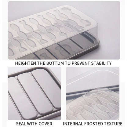 Freezer Dumpling Storage Box — Stackable Square Plastic Food Saver with Lid, Single-Layer Sealed Transparent Container