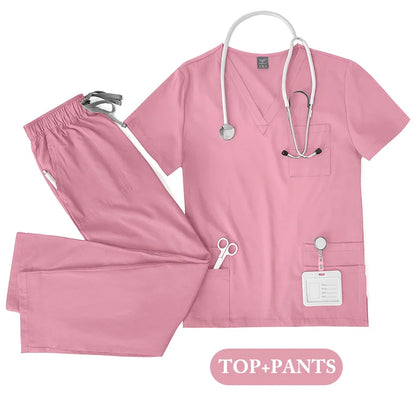 Unisex Medical Scrub Set - Nursing, Dental, Lab & Clinical Workwear Top and Pants