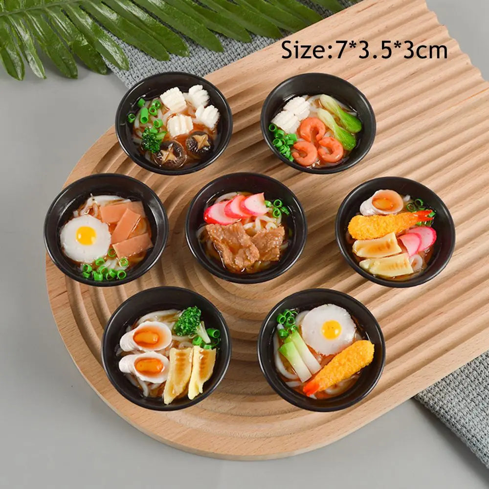 2PCS 1:6 Scale Miniature Japanese Seafood Noodles – Dollhouse Pretend Food for Blythe, Barbie, BJD & 1/6 Dolls Accessories