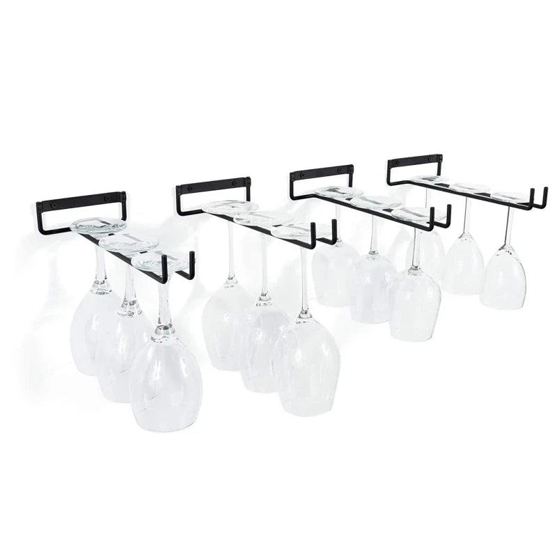 Wine Glass Holder Hanging Storage Rack - Wall-Mounted Wine Glass Hanger for Cabinet, Bar, and Home Decorative Storage Shelf Organizer