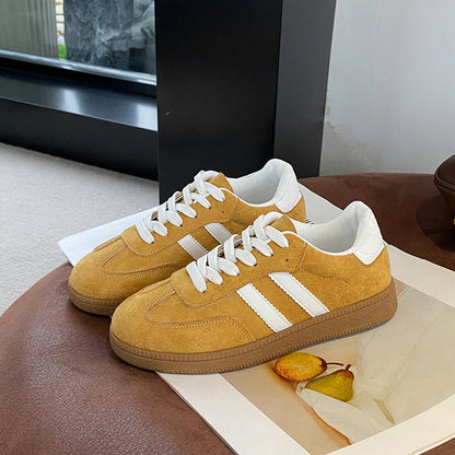 Women’s Casual Lace-Up Shoes | Lightweight Anti-Slip Flat Sneakers for Outdoor Walking