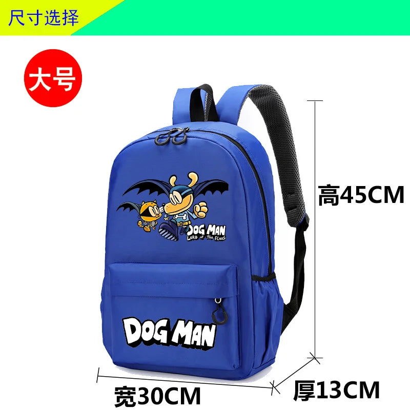 New Dog Man Kids Backpack — Large-Capacity Cartoon Schoolbag for Boys, Children’s School Supplies & Gifts