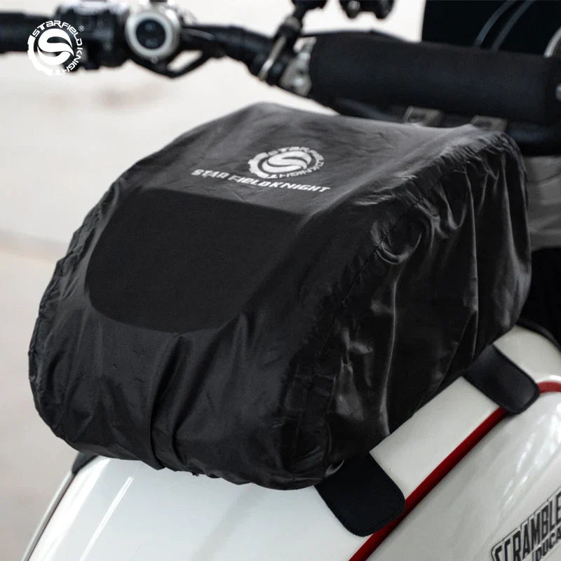 Waterproof Motorcycle Seat Back Bag – Large Capacity Hard Tail Box Luggage for Racing & Riding, Black Fuel Tank Motorbike Storage