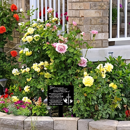 Waterproof Memorial Suncatcher Grave Marker – Black Remembrance Plaque Stake with Dove for Cemetery & Garden