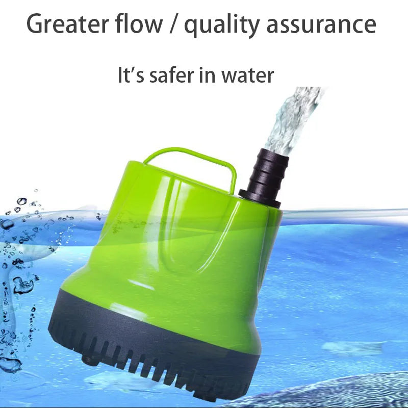 Submersible Water Pump – Ultra-Quiet for Fish Tanks, Ponds, Hydroponics, Fountains, 6W-100W, 110V-220V