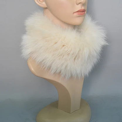 2025 Real Fox Fur Scarf and Headband – Luxury Winter Neck Warmer for Women, 100% Natural Fur, Elastic Ring Muffler