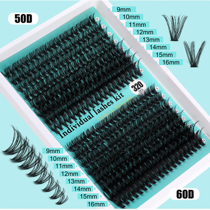 Individual Cluster Lashes – 20-100D Natural Look DIY Eyelash Extensions, 280pcs Mixed Tray Volume Lashes