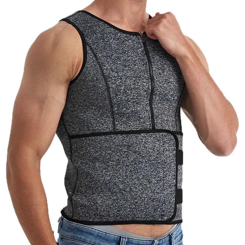 Men's Sauna Suit Sweat Vest: Body Shaper Waist Trainer for Weight Loss - Fat Burner Workout Tank Tops