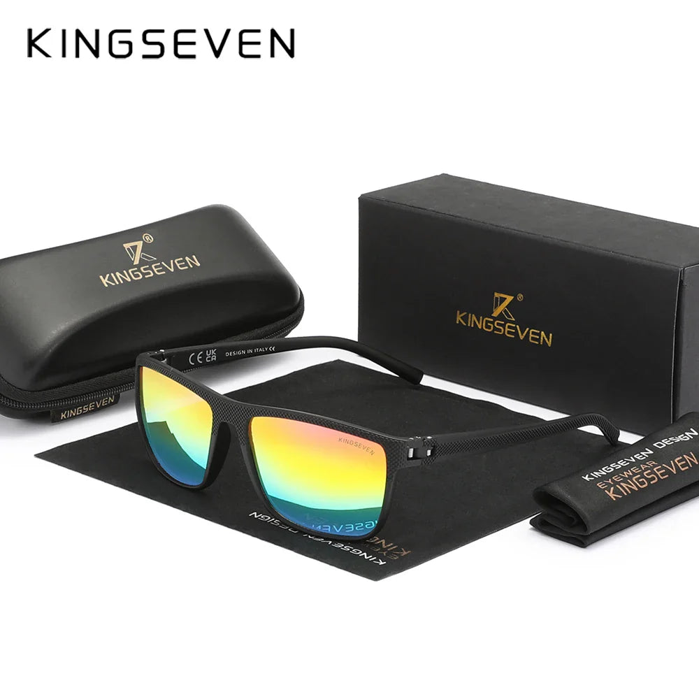 KINGSEVEN Classic Polarized Sunglasses - UV400 Square Frame Eyewear for Men & Women