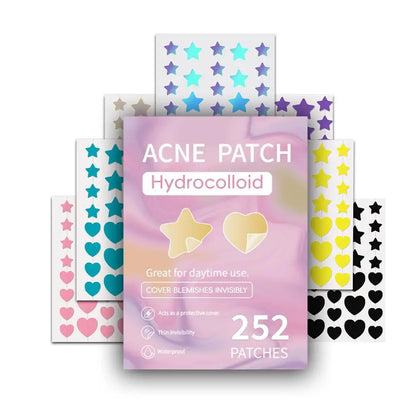 Colorful Star Pimple Patches – Invisible Acne Spot Stickers for Skin Care, Concealer & Makeup Tools