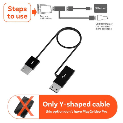 Ottocast Play2Video Pro Car Android AI Box – Wireless CarPlay & Android Auto Adapter, Netflix Ready, Single WiFi Plug & Play