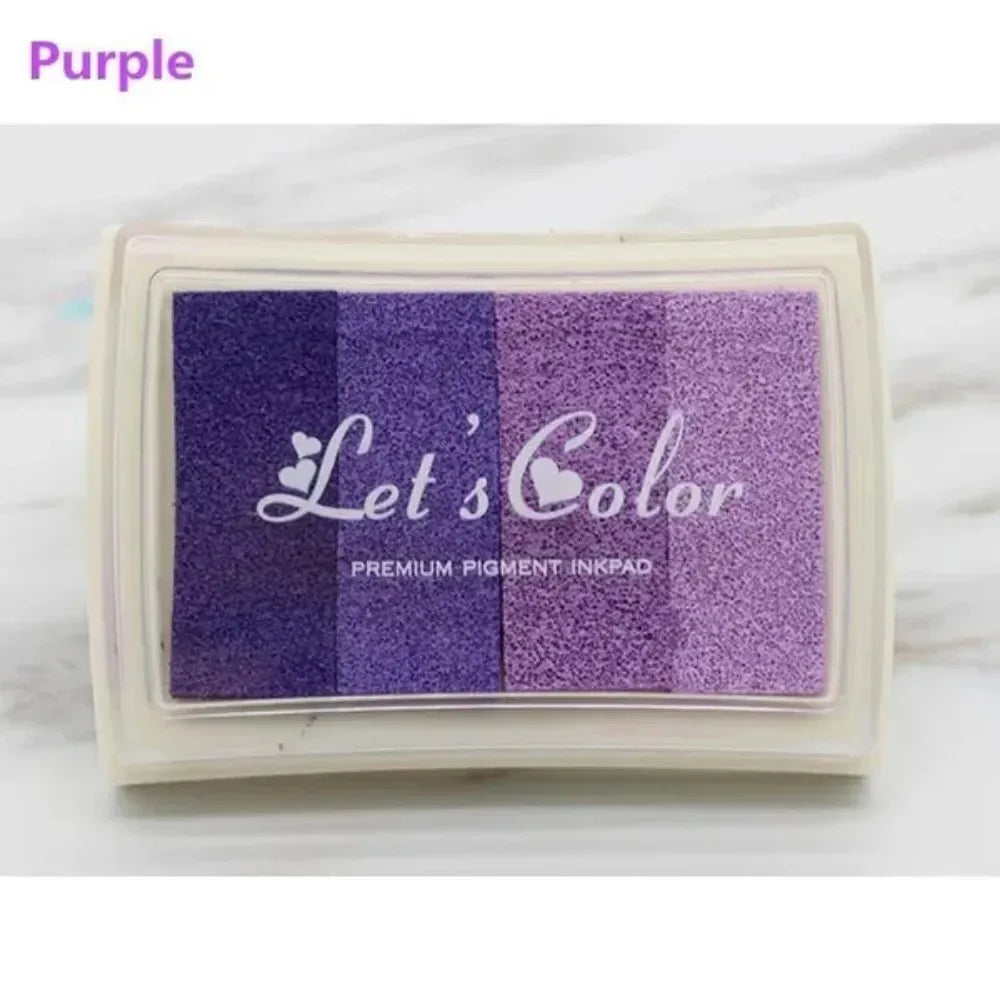 Durable Printing Ink Pad Set – Four-Color Gradient DIY Fingerprint Sponge for Creative Stationery Decoration