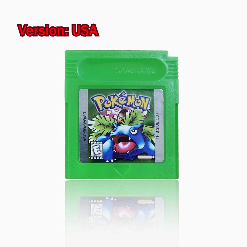 Pokemon GBC Game Cartridge - 16-Bit Video Game Card in Red, Blue, Crystal, Gold, Silver & Yellow Versions