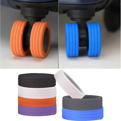 Silicone Caster Wheel Protectors for Luggage - Travel Suitcase Noise-Reducing Wheel Guards, Accessory Covers