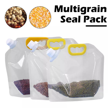 1/3/5pcs Sealed Storage Bags - Transparent, Thickened, Moisture and Insect-Proof Food-Grade Bags for Rice and Grains Packaging