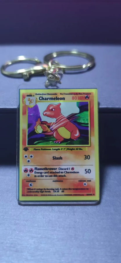Anime Pokémon Classic Acrylic Keychain Set — Charizard, Venusaur, Blastoise, Mewtwo Game Collection Toy Gift