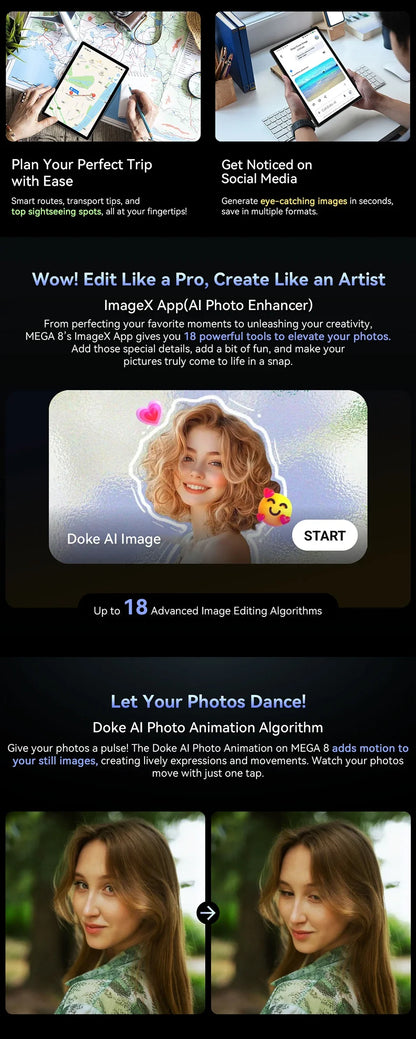 Blackview MEGA 8 Tablet – 13" FHD+ 90Hz Display, 11000mAh, Android 15, 50MP Camera, 4 Speakers, 4G Pad PC